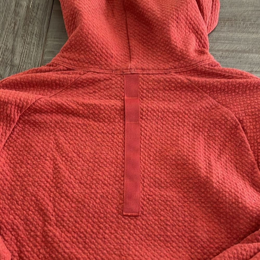Lululemon At Ease burnt orange hoodie with two front pouch zip pockets - Picture 8 of 13